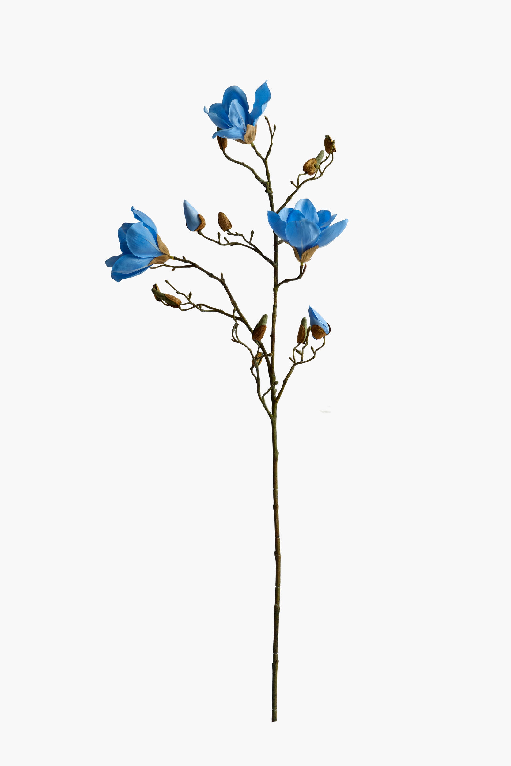 90cm Medium Branch Yulan Magnolia (Silk Fabric) - Blue