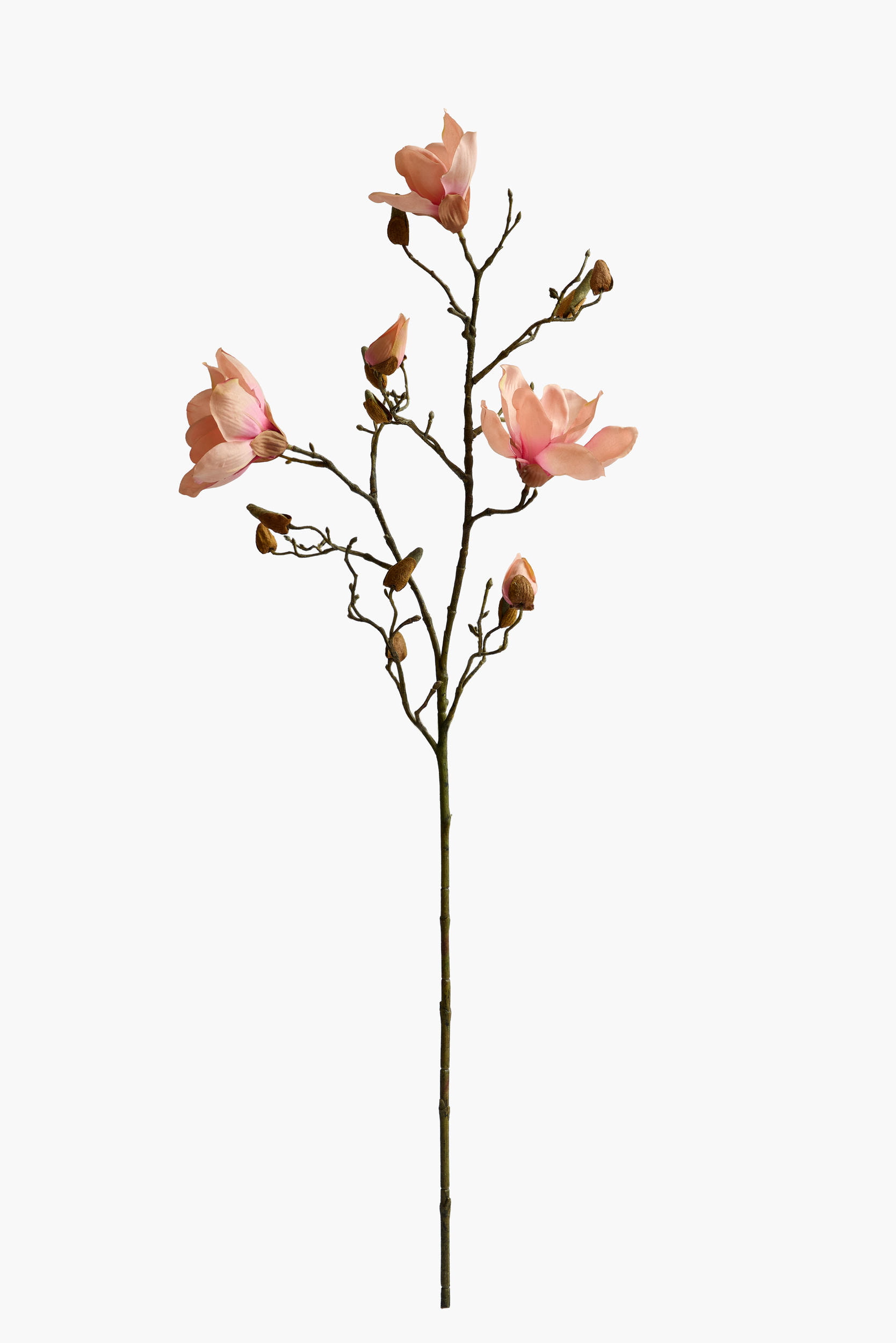 90cm Medium Branch Yulan Magnolia (Silk Fabric) - Peach Pink