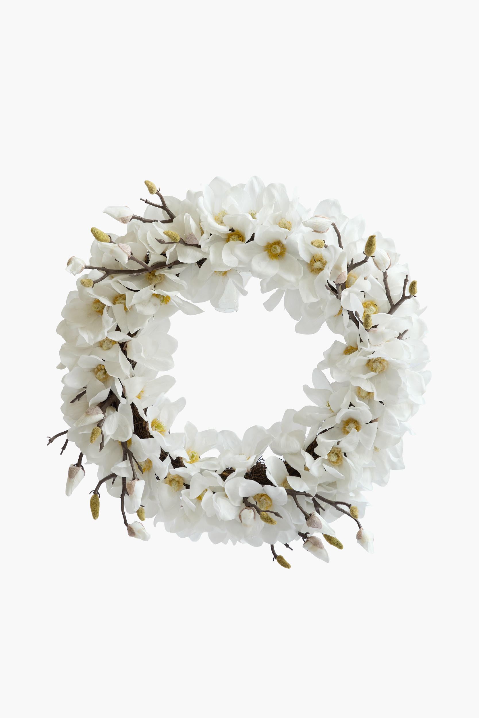 Magnolia Wreath - White